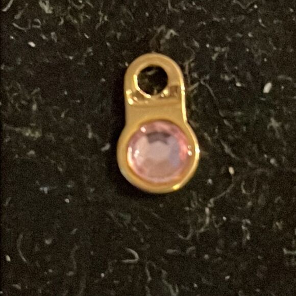 .33” American Girl doll Elizabeth gold tone w/pink sapphire colored gem earrings - Picture 1 of 8